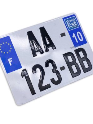 Plaque immatriculation alu auto homologué 27,5X20